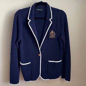 Ladies Polo Ralph Lauren 100% Cotton Sweater Blazer Size L